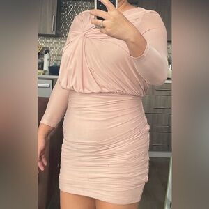 Elizabeth and James Soft Pink Long Sleeve Dress